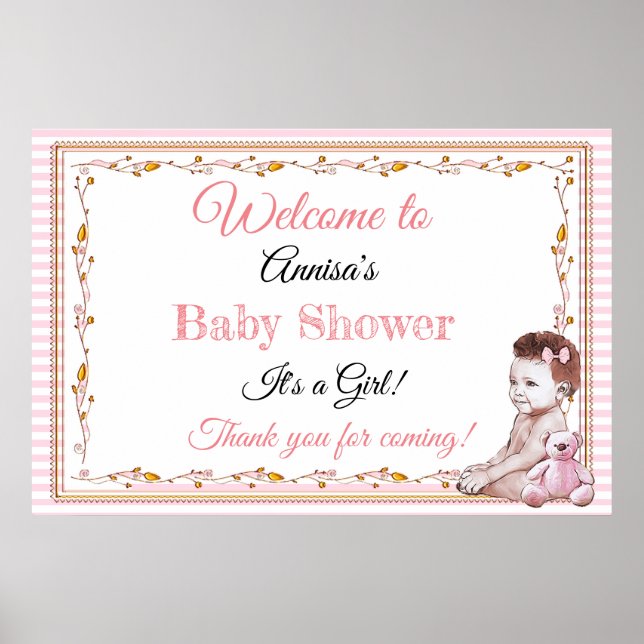 Banner für personalisierte Babydusche Poster (Vorne)