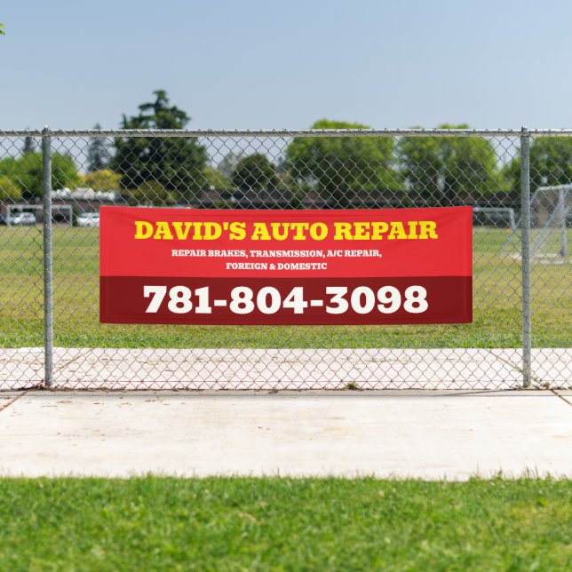 Banner für personalisierte Garage und Mechanik (Insitu)