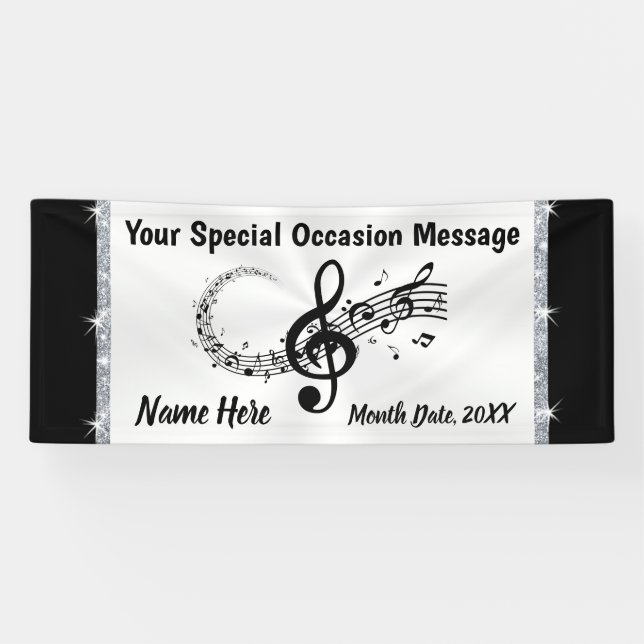 Banner für personalisierte Musikereignisse, Schwar (Horizontal)
