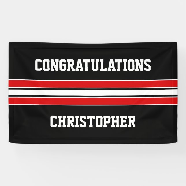 Banner für Red und Black Custom Sports Abschluss (Horizontal)
