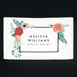 Banner für Vintage Blumenmotive<br><div class="desc">Koordiniert bis 12.01 Uhr mit dem Vintagen Blumenmotiv auf der White Designer Business Card Vorlage und Büromaterial. Ihr Name oder Firmenname ist elegant gerahmt mit einem Vintagen Blumenmotiv in modernem Stil. Dieses Design ist Teil einer Reihe von aufeinander abgestimmten Bürobedarf. In unserem Shop finden Sie alles, was Sie benötigen: zazzle.com/1201am....</div>