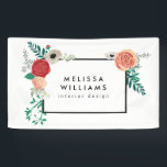 Banner für Vintage Blumenmotive<br><div class="desc">Koordiniert bis 12.01 Uhr mit dem Vintagen Blumenmotiv auf der White Designer Business Card Vorlage und Büromaterial. Ihr Name oder Firmenname ist elegant gerahmt mit einem Vintagen Blumenmotiv in modernem Stil. Dieses Design ist Teil einer Reihe von aufeinander abgestimmten Bürobedarf. In unserem Shop finden Sie alles, was Sie benötigen: zazzle.com/1201am....</div>