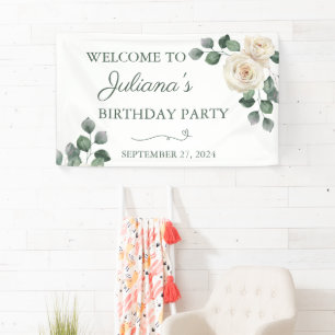 Banner für weiße und grüne Rose