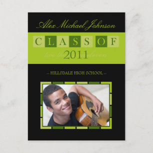 Banner Graduation Faire-part Postcard (chaux)