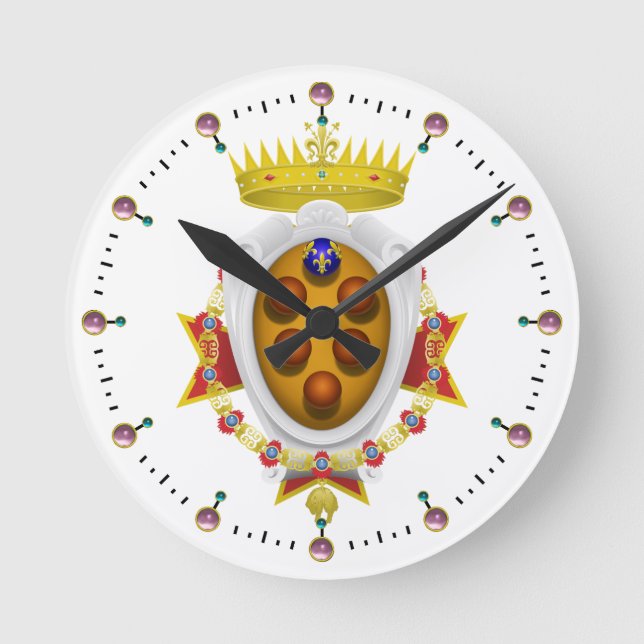 Banner Großherzogtum Toskana Runde Wanduhr (Vorderseite)