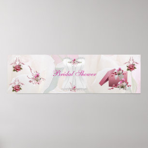 Banner Junggesellinnenabschied Weiß Rosa Korsett Poster