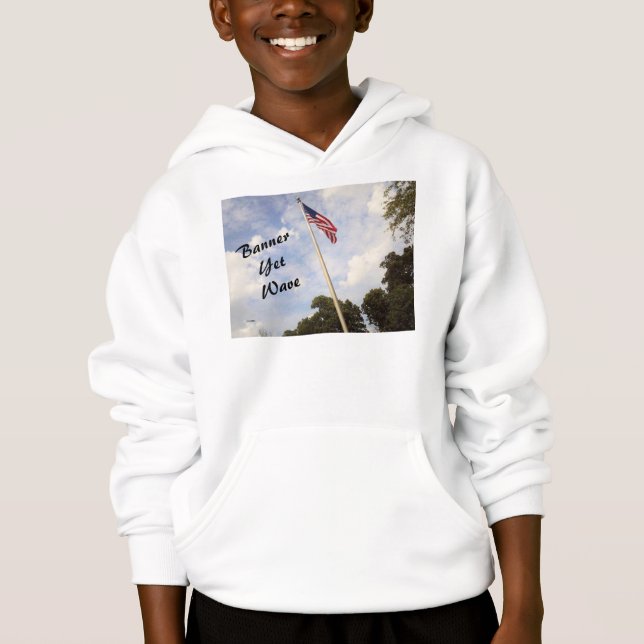 BANNER NOCH WAVE AMERIKANISCHE FLAG HOODIE (Vorderseite)