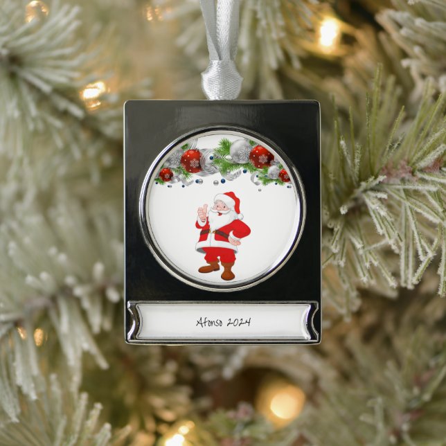 Banner Ornament Vintager Weihnachtsmann (Baum)