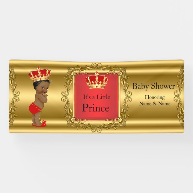 Banner Prince Baby Duwer Red Gold Ethnic (Horizontal)
