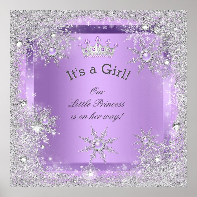 Banner Princess Baby Duschkabine Lilac Lila Poster (Vorne)