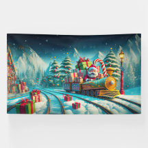 Banner Santa North Pole Express Weihnachtsabend