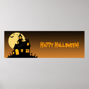 Banner Spuk House Halloween-Party Poster