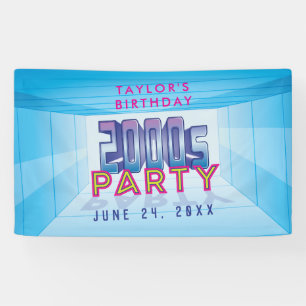 Banner zum 2000er-Party-Thema