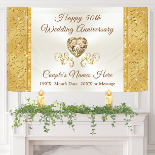 Banner zum goldenen Hochzeitstag, Personalisiert