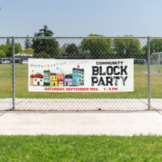 Banner zum Party von Nachbarschaftsblöcken