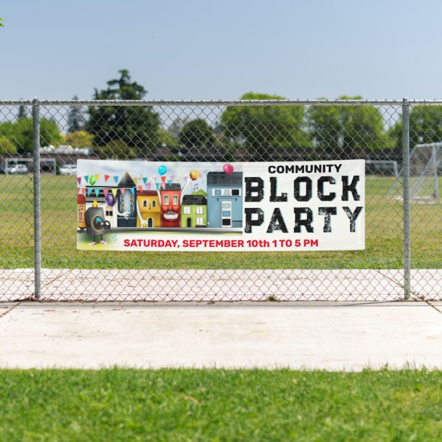 Banner zum Party von Nachbarschaftsblöcken (Insitu)