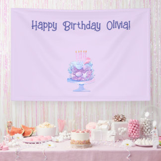 Banner zum personalisierten lila Geburtstag