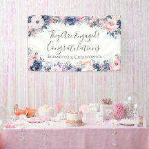 Banner zur botanischen Verlobung von Navy Blue Pin