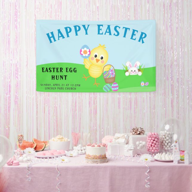 Banner zur niedlichen Ostereisjagd (Party)