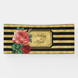Banner zur Rose von Gold Stripes Blume von JoSunsh