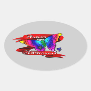 Banner zur Sensibilisierung für Autismus Ovaler Aufkleber