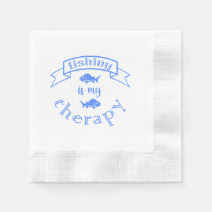 Bannerband Zitat Angeln ist meine Therapie Serviette