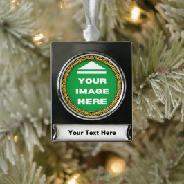 Bannerdekoration - Personalisiert - Bild hinzufüge Banner-Ornament Silber
