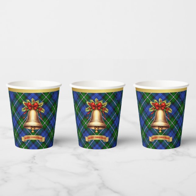 Bannerman Personalisiert Tartan Christmas Pappbecher (Multi)