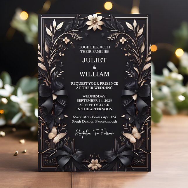 Banners Bows Satin Chic Ribbon Cutting Hochzeit Einladung (Von Creator hochgeladen)