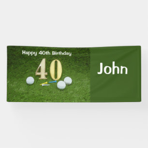 Bannière 40e anniversaire de golf pour golfeur ave