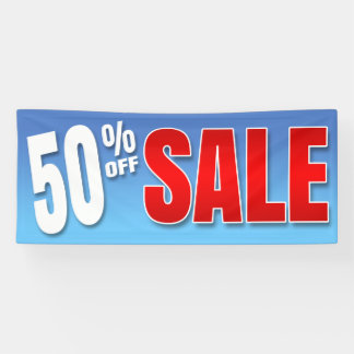 BANNIÈRE 50% OUTRE DE VENTE - 2,5' x6