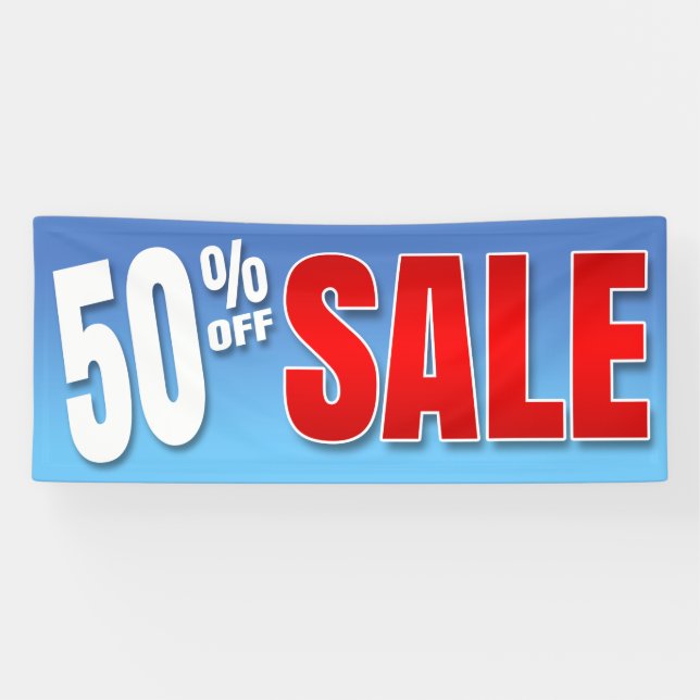 BANNIÈRE 50% OUTRE DE VENTE - 2,5' x6 (Horizontal)