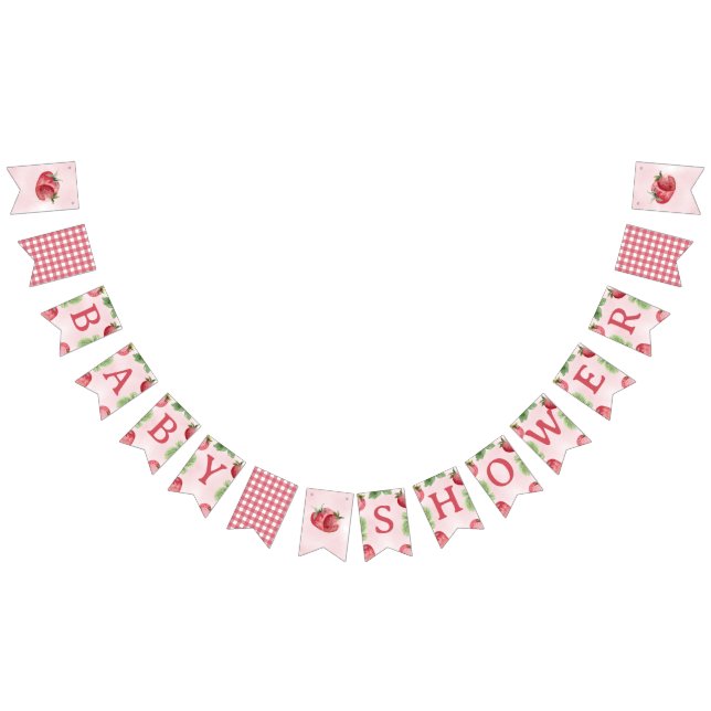 Bannière à Baby shower de fraises (Tout)