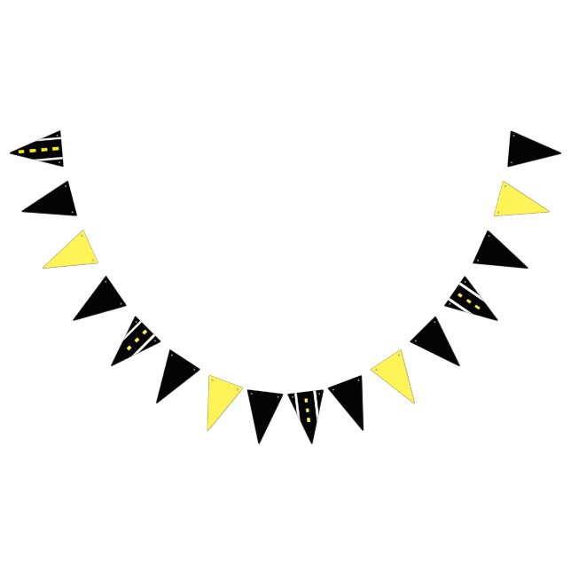 Bannière à deux voies de la fête routière (noir, b (Tout)