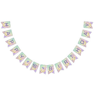 Bannière À Fanions 16ème Jardin d'arc-en-ciel de papillon