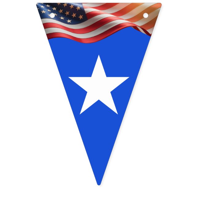 Bannière À Fanions 1776–2026 Editable 16-Flag Red-White-Blue America (treizième drapeau)