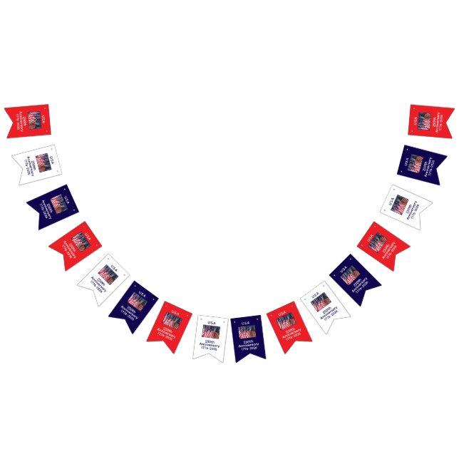 Bannière À Fanions 250e anniversaire USA Patriotic Flags Banner (Tout)
