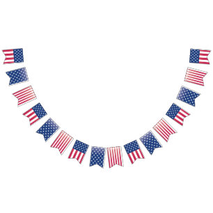 Bannière À Fanions 4 juillet, Drapeau, Rouge, Blanc et Bleu