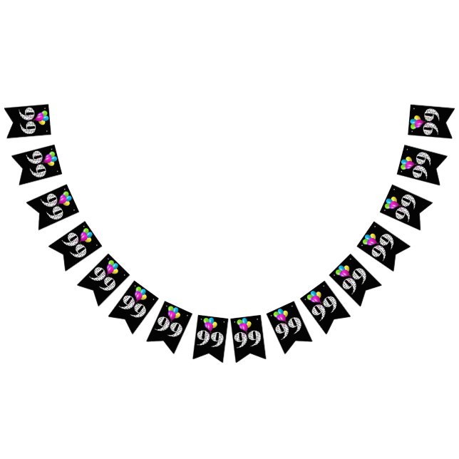 Bannière À Fanions 99e anniversaire ballons (Tout)