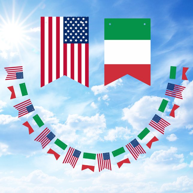 Bannière À Fanions Amitié italo-américaine (Italy America Flag Bunting)