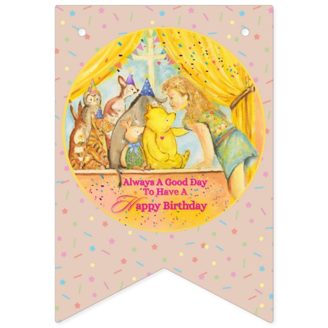 Bannière À Fanions Anniversaire Bunting - Joyeux anniversaire (Deuxième drapeau)