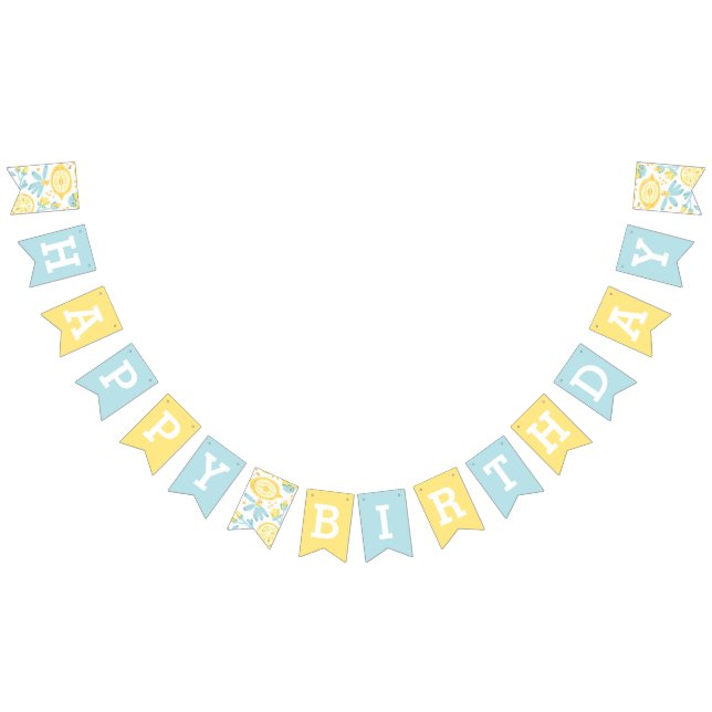 Bannière À Fanions Anniversaire de citrons d'été joyeux (Tout)