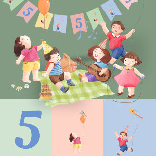 Bannière À Fanions Anniversaire de enfant Amusant modifiable Pastel K
