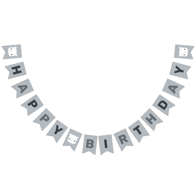 Bannière À Fanions Anniversaire de la petite chatte (Tout)