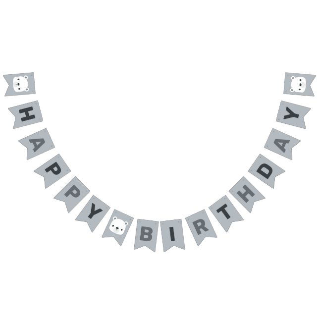 Bannière À Fanions Anniversaire de l'ours polaire (Tout)