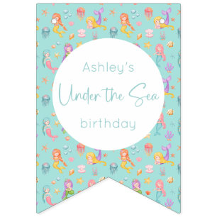 Bannière À Fanions Anniversaire de Mermaid