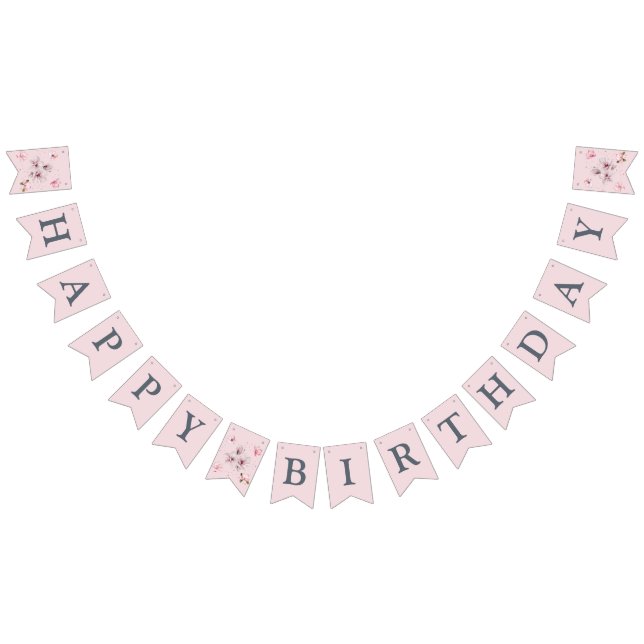 Bannière À Fanions Anniversaire de Pink Magnolia (Tout)