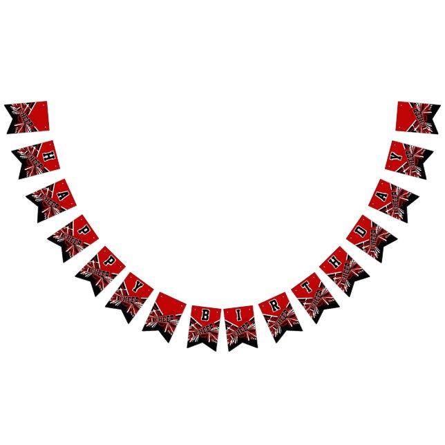 Bannière À Fanions Anniversaire du Pom-pom girl rouge (Tout)