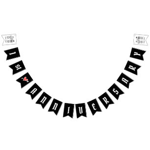 Bannière À Fanions Anniversaire Mariage personnalisé de couple de mot