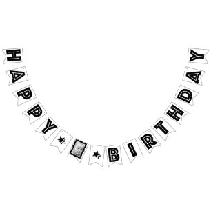BANNIÈRE À FANIONS ANNIVERSAIRE PERSONNALISÉ DE PHOTO D'EFFET DE